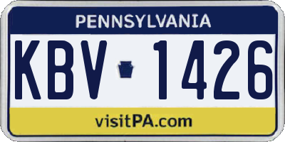 PA license plate KBV1426