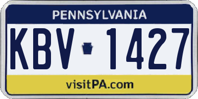 PA license plate KBV1427