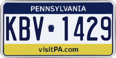 PA license plate KBV1429
