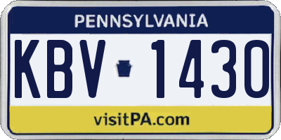 PA license plate KBV1430