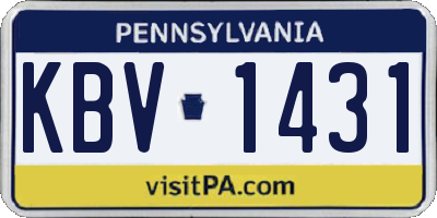 PA license plate KBV1431