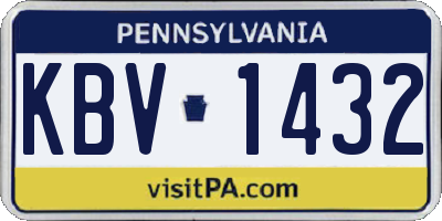 PA license plate KBV1432