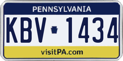 PA license plate KBV1434