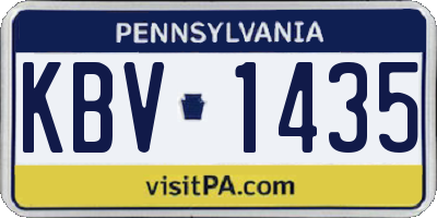 PA license plate KBV1435