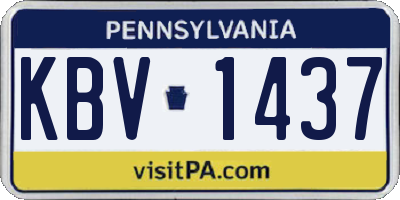 PA license plate KBV1437