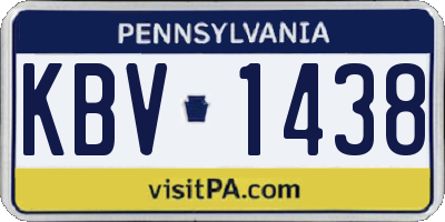 PA license plate KBV1438