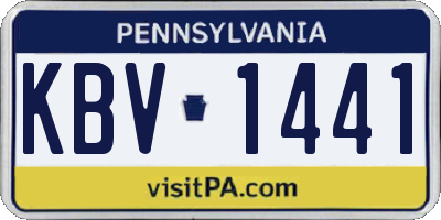 PA license plate KBV1441