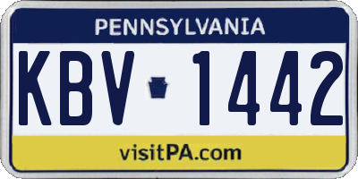 PA license plate KBV1442