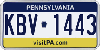 PA license plate KBV1443