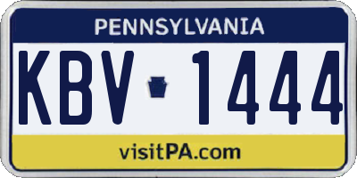 PA license plate KBV1444