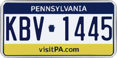 PA license plate KBV1445
