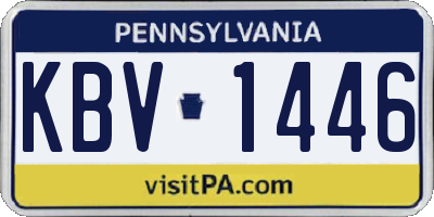 PA license plate KBV1446