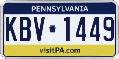 PA license plate KBV1449