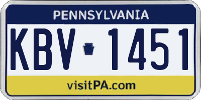 PA license plate KBV1451