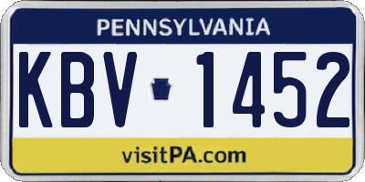 PA license plate KBV1452