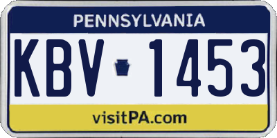 PA license plate KBV1453
