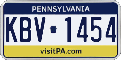 PA license plate KBV1454
