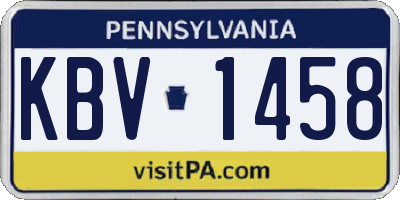 PA license plate KBV1458