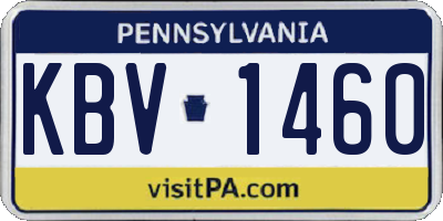 PA license plate KBV1460