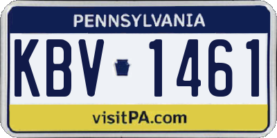 PA license plate KBV1461