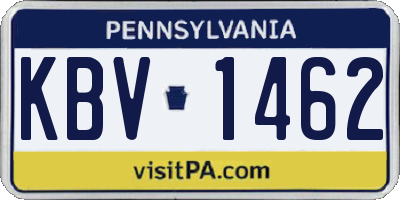 PA license plate KBV1462