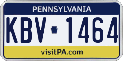 PA license plate KBV1464