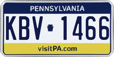 PA license plate KBV1466