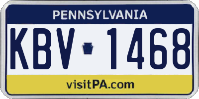 PA license plate KBV1468