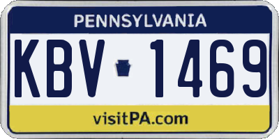 PA license plate KBV1469