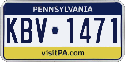 PA license plate KBV1471