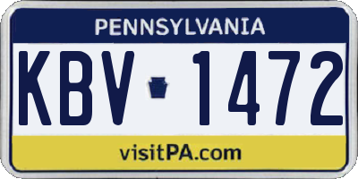 PA license plate KBV1472