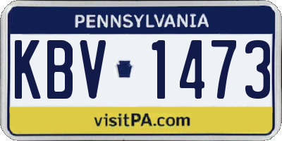 PA license plate KBV1473
