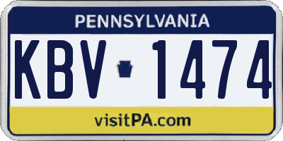 PA license plate KBV1474