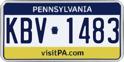 PA license plate KBV1483