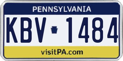 PA license plate KBV1484