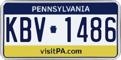 PA license plate KBV1486