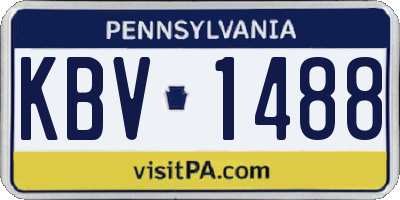 PA license plate KBV1488