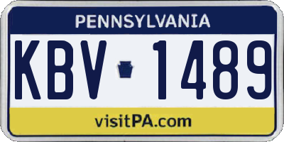 PA license plate KBV1489
