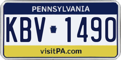 PA license plate KBV1490