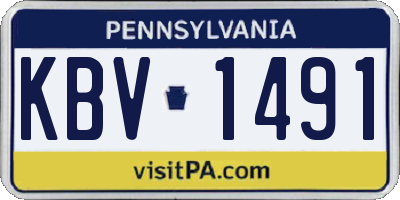 PA license plate KBV1491