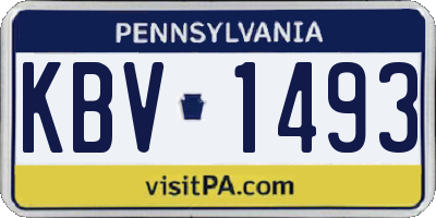 PA license plate KBV1493