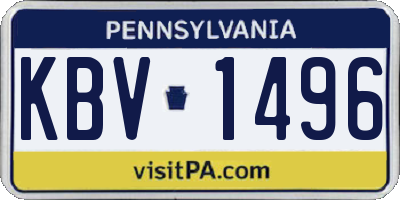 PA license plate KBV1496
