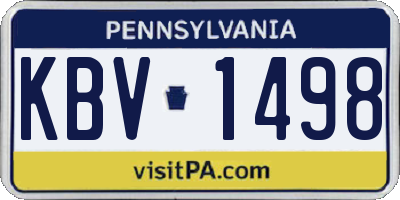 PA license plate KBV1498