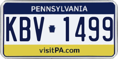 PA license plate KBV1499