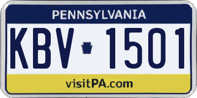 PA license plate KBV1501
