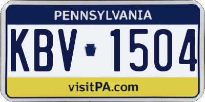 PA license plate KBV1504