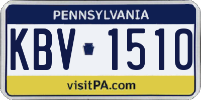 PA license plate KBV1510
