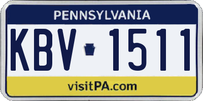 PA license plate KBV1511