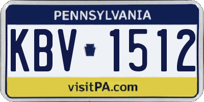 PA license plate KBV1512