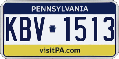 PA license plate KBV1513